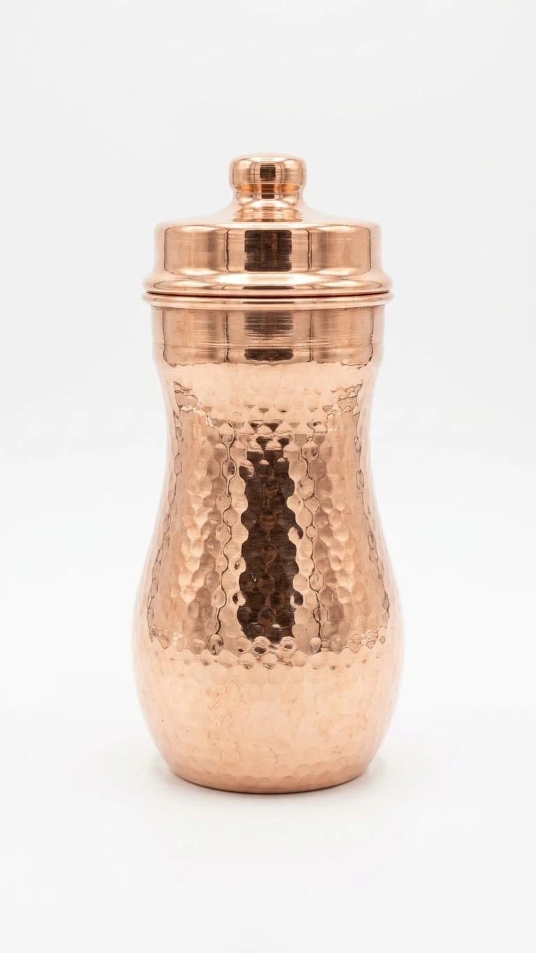 Carafe en cuivre rouge martelé